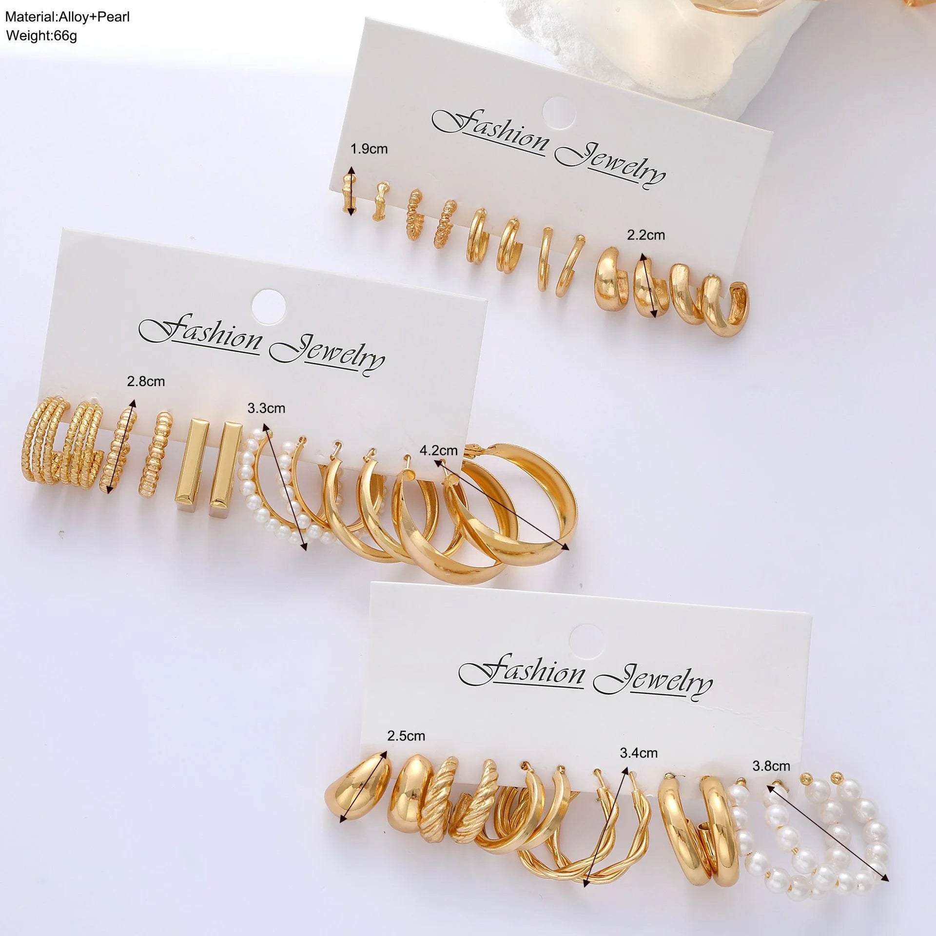 Vintage Pearl Hoop Earring Set