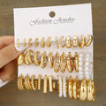 Vintage Pearl Hoop Earring Set
