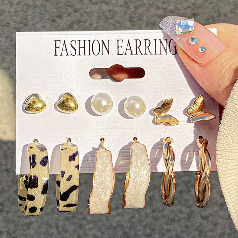 Vintage Pearl Hoop Earring Set