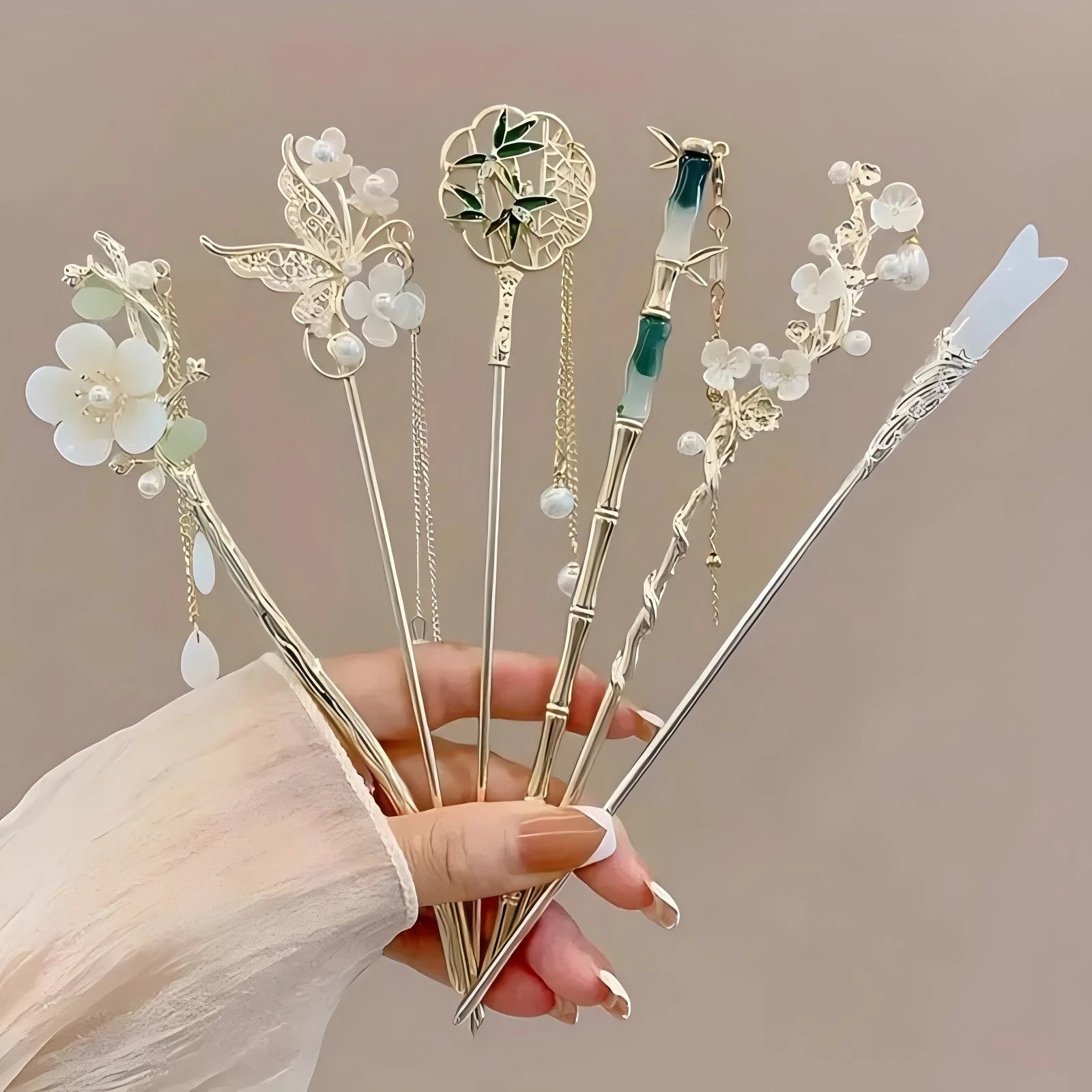 Floral Tassel Hair Pin