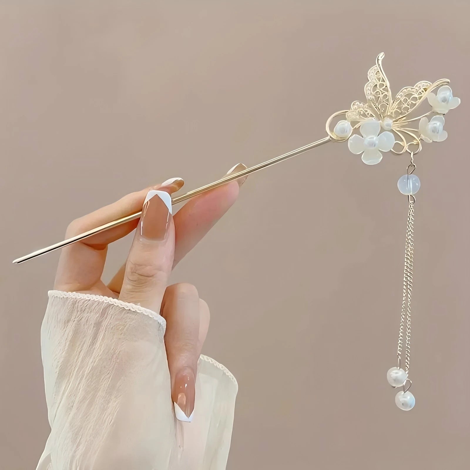 Floral Tassel Hair Pin