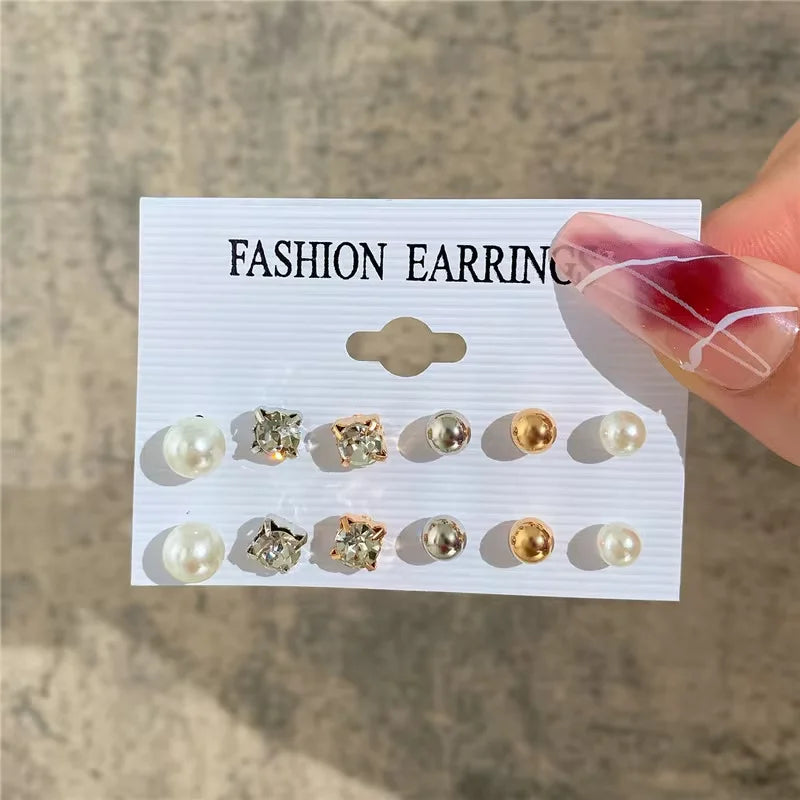 Vintage Pearl Hoop Earring Set